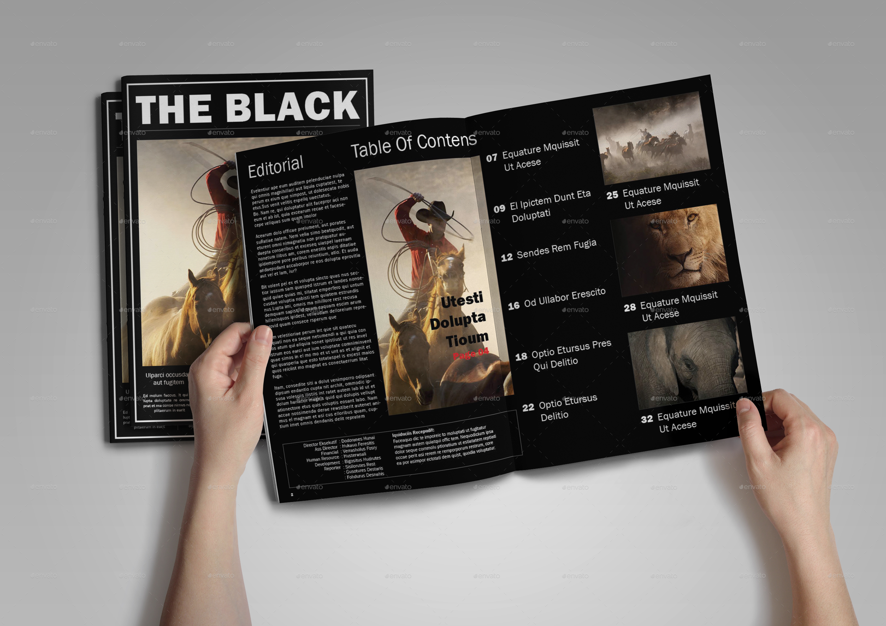 Multipurpose Black Magazine Template by PaNeNa GraphicRiver